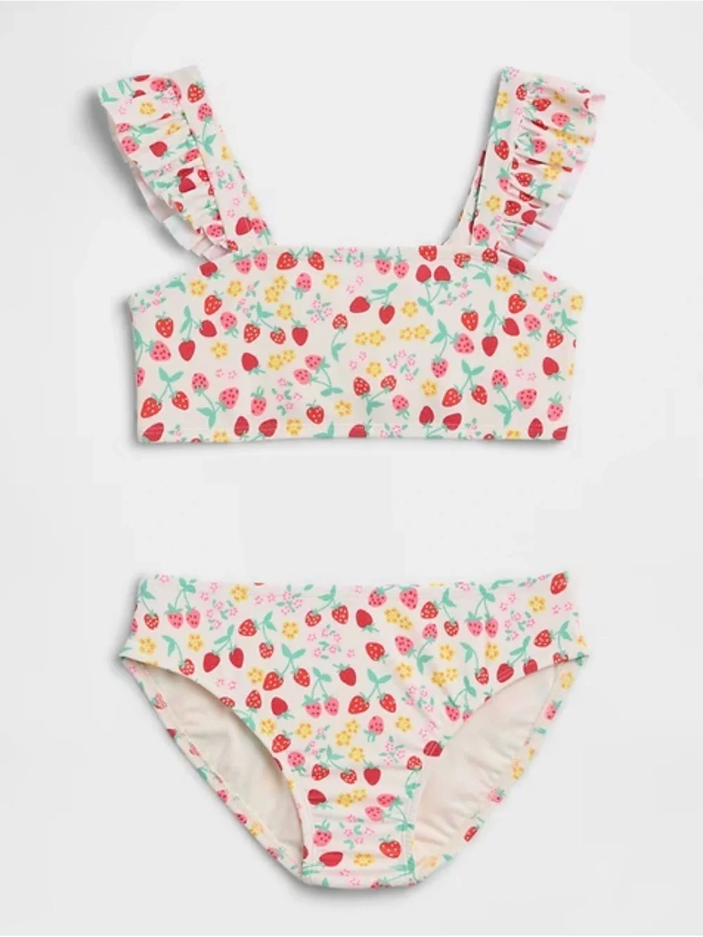Gap Kids Girls Strawberries Novelty Print Two-Piece Swimsuit NWT 12 XL Vacation